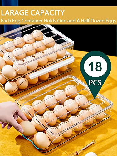 Large Capacity Egg Holder For Refrigerator - 36 Egg Fresh Storage Box For Fridge, Egg Storage Container Organizer Bin, Clear Plastic Storage Container, Egg Storage & Egg Tray #TOP3