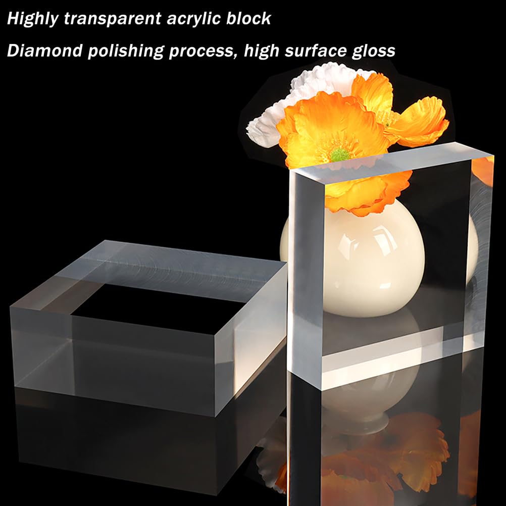 Bloc d'Affichage en Acrylique 297x219mm Support Transparent Socle Présentoir pour Figurines Statues Modèles Œuvres d'art Artisanat Présentation Support Solide et Durable,297x210x25mm
