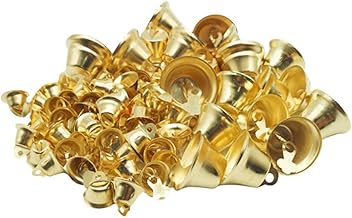 Bell, Christmas Bell, Mini Bell, Christmas Ornament, Set of 100, Crafting Bell, Jingle Bell, Cute, DIY Bell, Christmas Bell, Ornament, Charm, Bell Ornament, Gold (0.44 inch (1.1 cm)