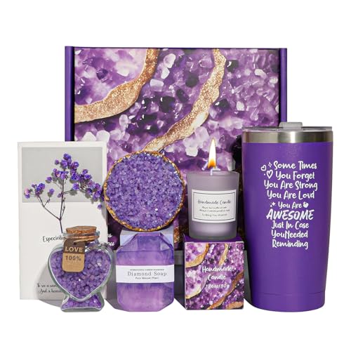 Birthday Gifts for Women Set, Relaxing Lavender Spa Gift Basket Set for Mom Sister Girl Wife Daughter, Best Friend Gifts