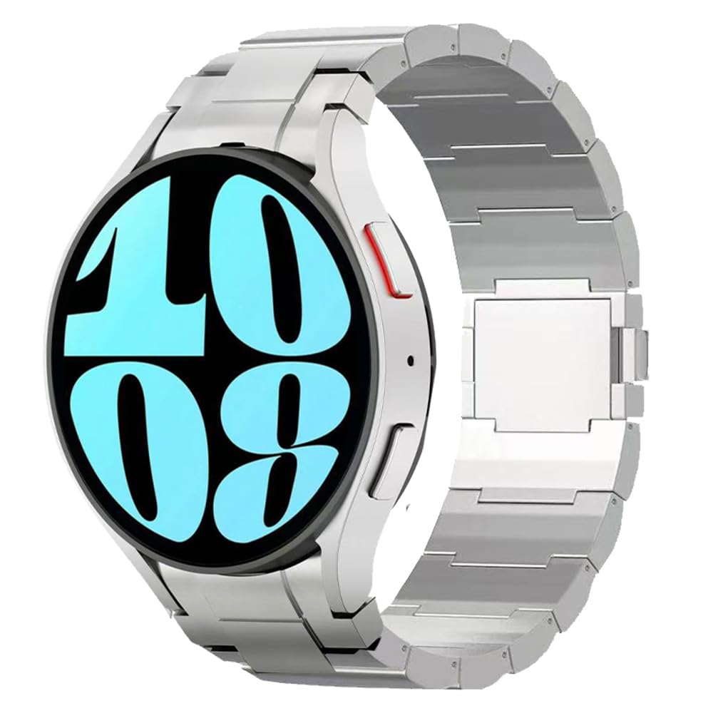 Bracelet magnétique en métal titane pour Samsung Galaxy Watch 7/6/5/4/FE 44 mm, 40 mm, 20 mm - Bracelet en métal à fermeture rapide pour Galaxy Watch 6 Classic Band 47 mm 43 mm / 5 Pro 45 mm