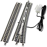  Rokuhan 97055 - E-Weiche Links R490-13°, 110 mm und Gleis gerade, 110 mm (Betonschwellen, angeschnitten)