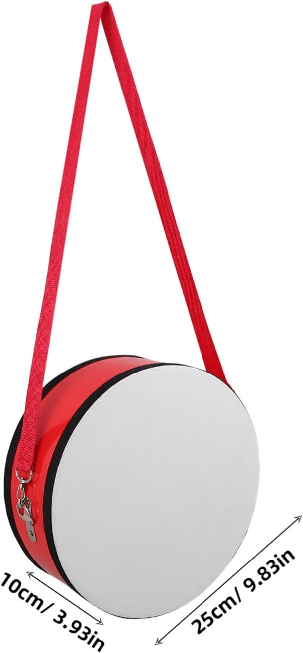 1 Set Red Handheld Snare Drum with Strap Musical Instrument for Preschool Music Education and Performances Enhances Sound Quality and Encourages Teamwork