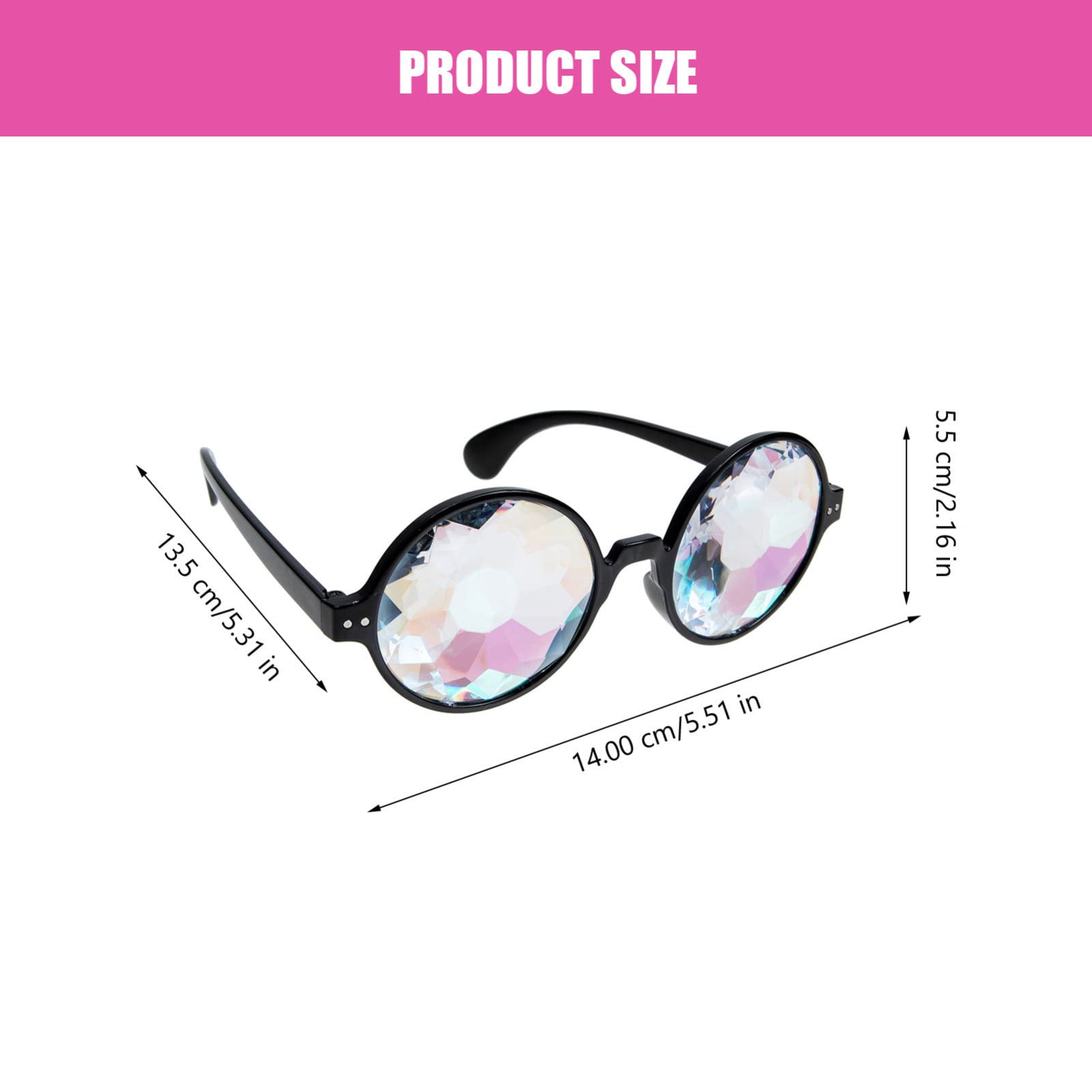 Abaodam Kaleidoscope Rave Glasses Imagine Goggles Kaleidoscope Sunglasses Rainbow EDM Festival Diffraction for Party Decoration Eyewear