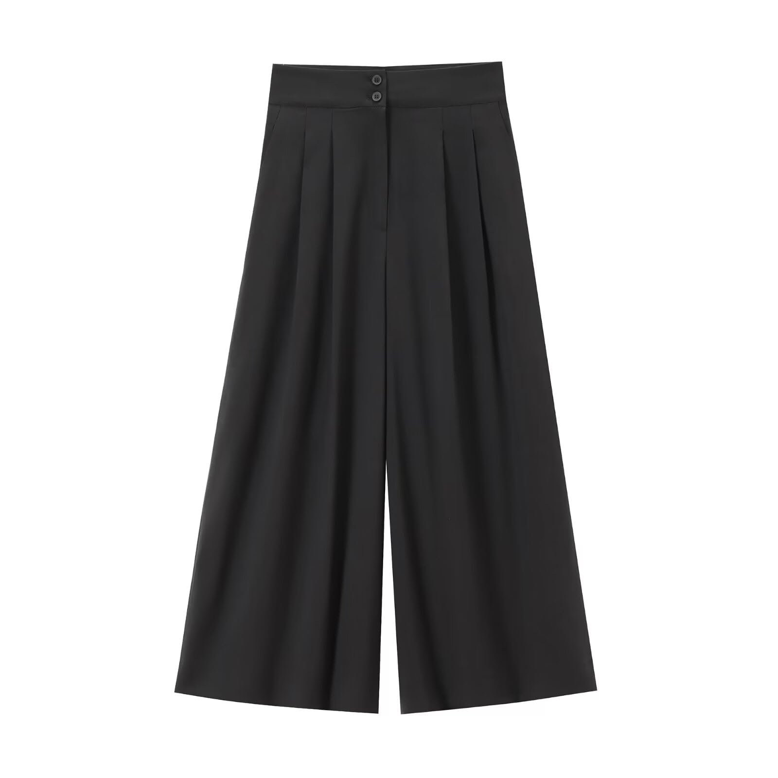 Minimalist Solid Color High Waisted Loose Casual Pants Fashion Ladies Commuter Wide Leg Pants Trousers Women US Alpha