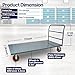 Flatbed Platform Cart Industrial Dolly – Heavy Duty 72” x 36” Hand Push Truck, Super Heavy Duty Flatbed with 2000Lb Capacity & 8'' Swivel Locking Wheels for Commercial Moving