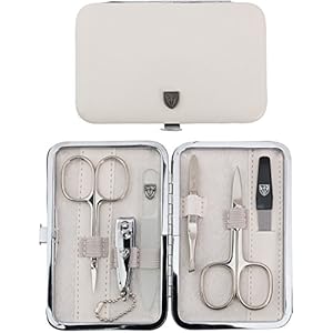 Drei Schwerter exclusieve 6-delige manicure-/pedicure-/nagelverzorgingsset / etui, made in Germany, verschillende ontwerpen wit