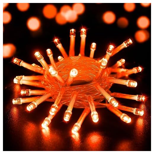 aifulo Guirnalda de luces de Halloween, 3 m, 30 ledes, naranja, otoño, decoración, guirnalda de luces con temporizador para Halloween, otoño, día de Acción de Gracias, Navidad, fiesta, decoración