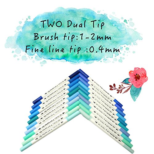 Gc 100 Dual Tip Brush Pen Coloring Markers Set Flexible Brush Fineliner Tips - Watercolor Based Markers For Adult Coloring Books Calligraphy Hand Lettering Drawing Markers 100W #TOP3