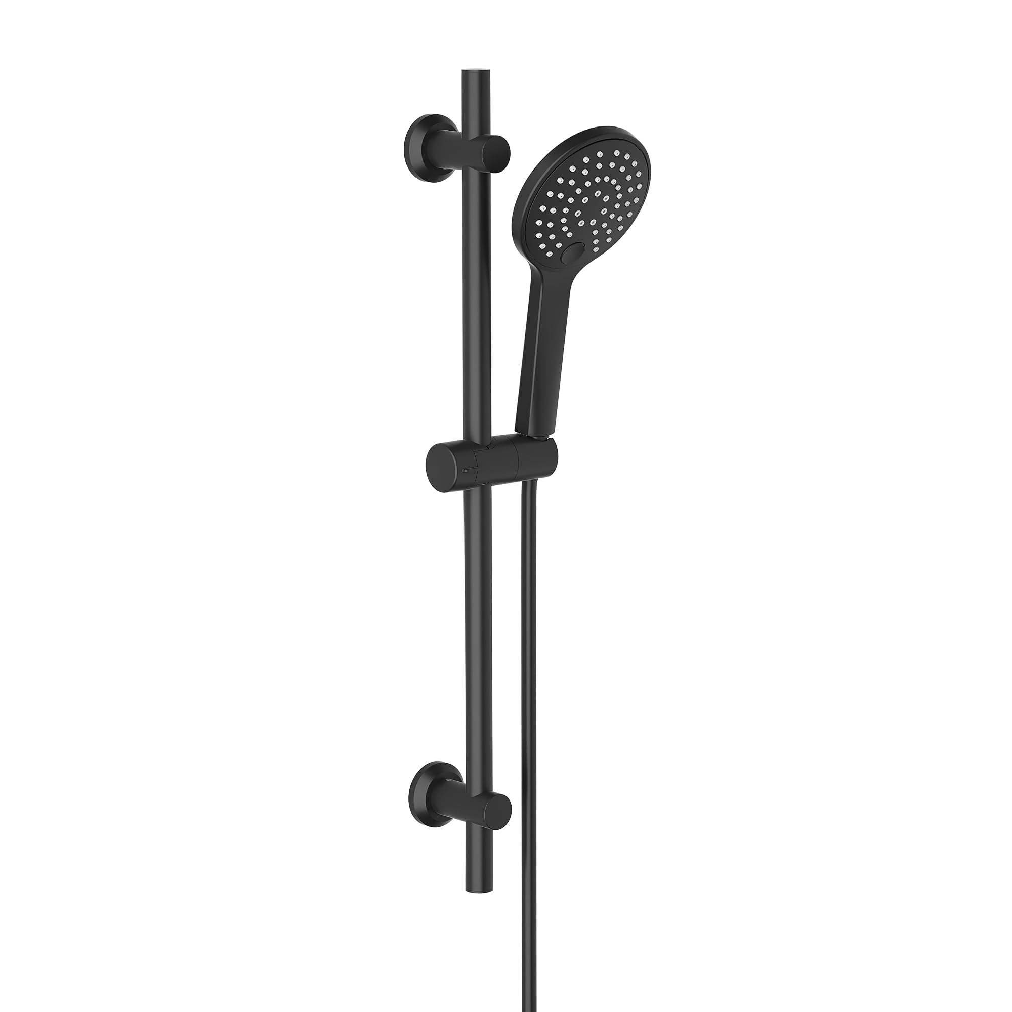 Görbach Barre de Douche Noir 70 cm, Colonne de Douche en Acier Inoxydable avec Douchette 3 Jets et Support de Fixation Réglable pour S'adapter aux Trous de Perçage Existants(HBD12MB)
