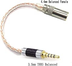 Haldaneaudio Hi-End 3.5mm TRRS Balanced Male to 4.4mm Balanced Female 7N OCC Copper Silver Mixed Audio Adapter Cable (10cm) - coolthings.us
