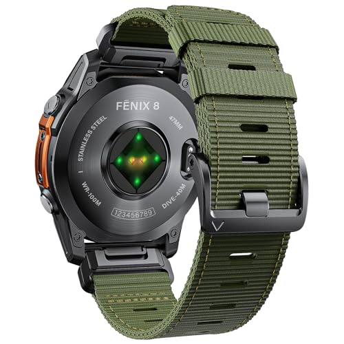 Correa compatible Nylon para reloj Garmin Fenix 22 mm miniatura 1
