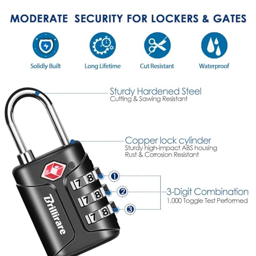Brillirare-4-Pack-TSA-Approved-Luggage-Locks-Combination-Travel-Padlock-3-Digit-Waterproof-Lock-TSA-Accepted-Outdoor-Keyless-Resettable-Lock-for-Lockers-Bags-Backpack-Gym-Gate-Black