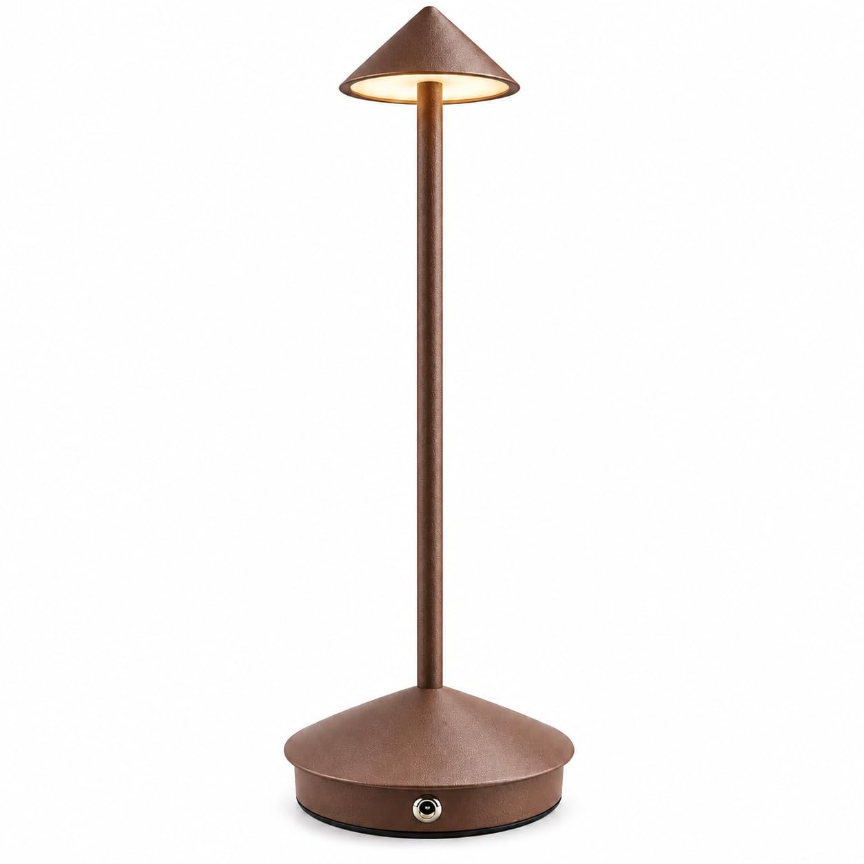 BURAKH Cordless Rechargeable Table Lamp, 3W LED Touch Dimmable Light, 3 Colour Modes, USB-C Portable Wireless Bedside Desk Lamp for Bedroom Living Room Dining Room Restaurant, Black (Coffee)
