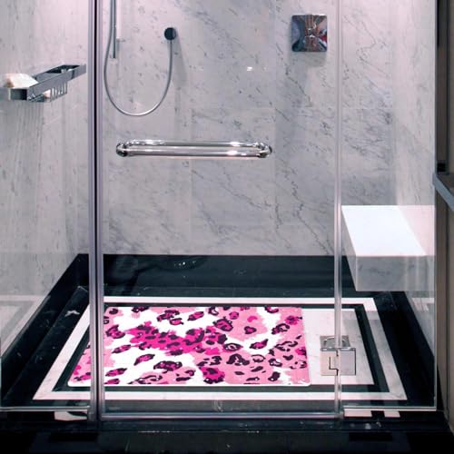 Tapis de bain antidérapant léopard extra long et facile à nettoyer