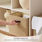 Ornavo Home 10.5x10.5 Jute Storage Cube Bins, 6 Pack, Leather Handles - Image 5