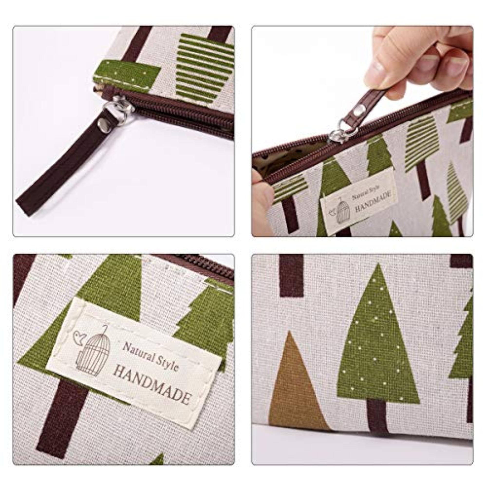 6 Pieces Printed Canvas Cosmetic Bag Set