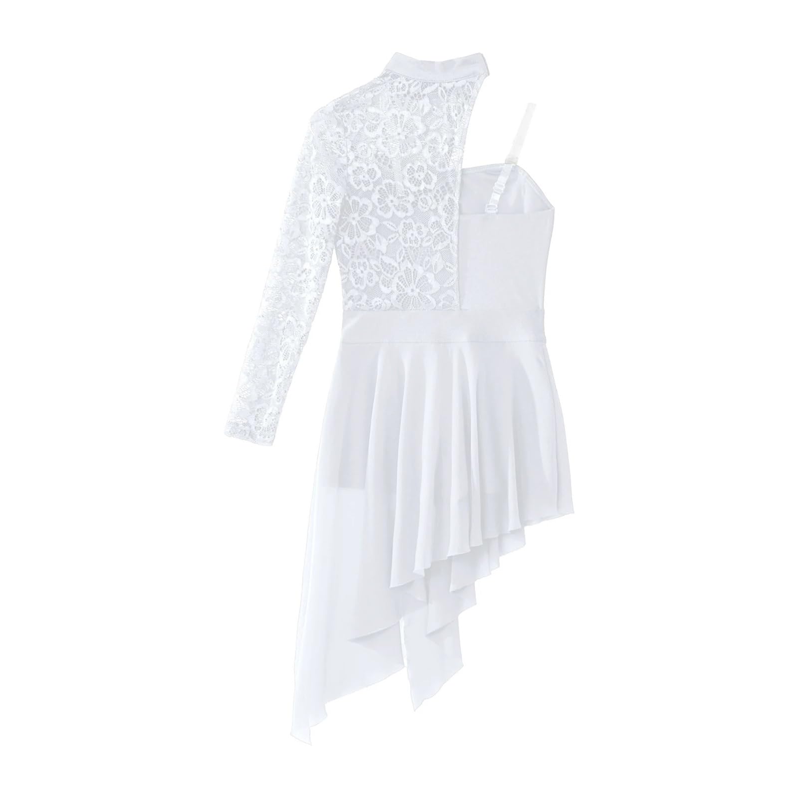 Vestido de Patinaje Artístico Vestido de danza lírica moderna for niña, patinaje artístico, ballet, gimnasia, baile latino, chachachá, leotardo con corpiño de encaje floral
