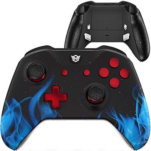 HexGaming Blade Controller 2 Mappable Paddles & Interchangeable Thumbsticks & Triggers Cease Suitable with Custom-made Xbox Controller PC Wi-fi FPS Esport Gamepad –  Blue Flame