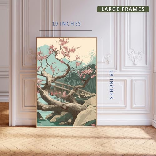 Image of Gamya Framed Japan Samurai Theme Wall Painting Posters For Office, Living Room, Bedroom Wall Decor - Japanese Japandi Samurai Aesthetic Room Decor (River, 19x29 Inches, Framed)