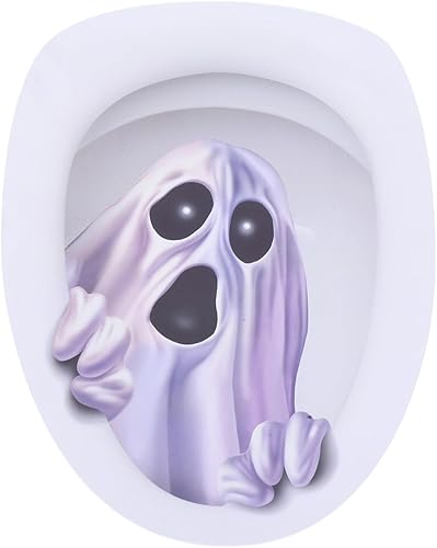 Cubierta de asiento de inodoro de Halloween, calcomanía 3D de fantasma de terror para fiesta temática de Halloween, decoración del hogar