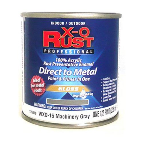 Anti Rust Paint, Gloss Machinery Gray, Interior/Exterior, 1/2 Pt.