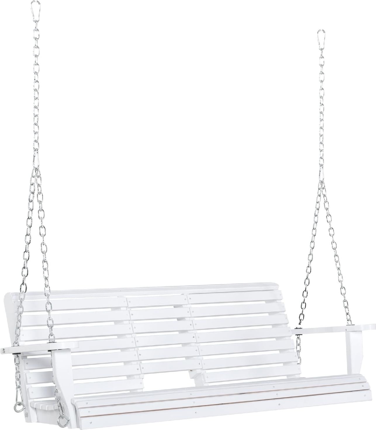 Dondolo da Giardino 3 Posti e Tavolino in Legno Dimensioni 150x75x53 cm Colore Bianco