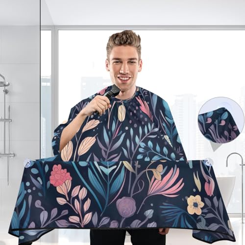 Capa de corte de cabello profesional impermeable con patrón floral y cierre ajustable de broche para estilismo y peluquería miniatura 6