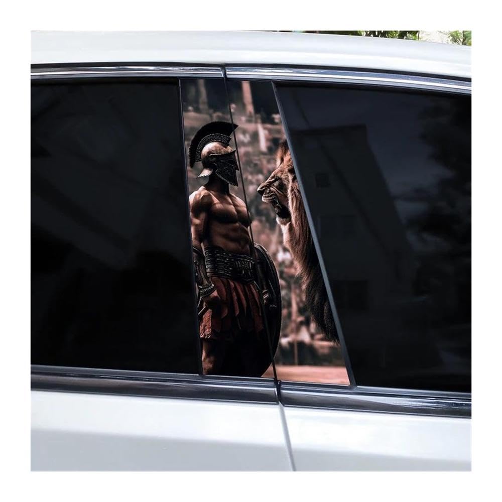 Decorative Items 2pcs Car B-Pillar Sticker Animal Car Doorpost Decal DIY(C)