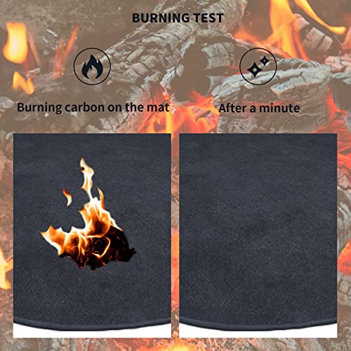 Fire Pit Mat Fireproof Mat Chimineas For Deck,Protection Grill & Patio Fire Pit Pad Hearth Rug, Fireproof Mat, Deck Protector For Wood Burning Fire Pit, Gas Fire Pit, Charcoal Grill (36 Inch) #TOP1