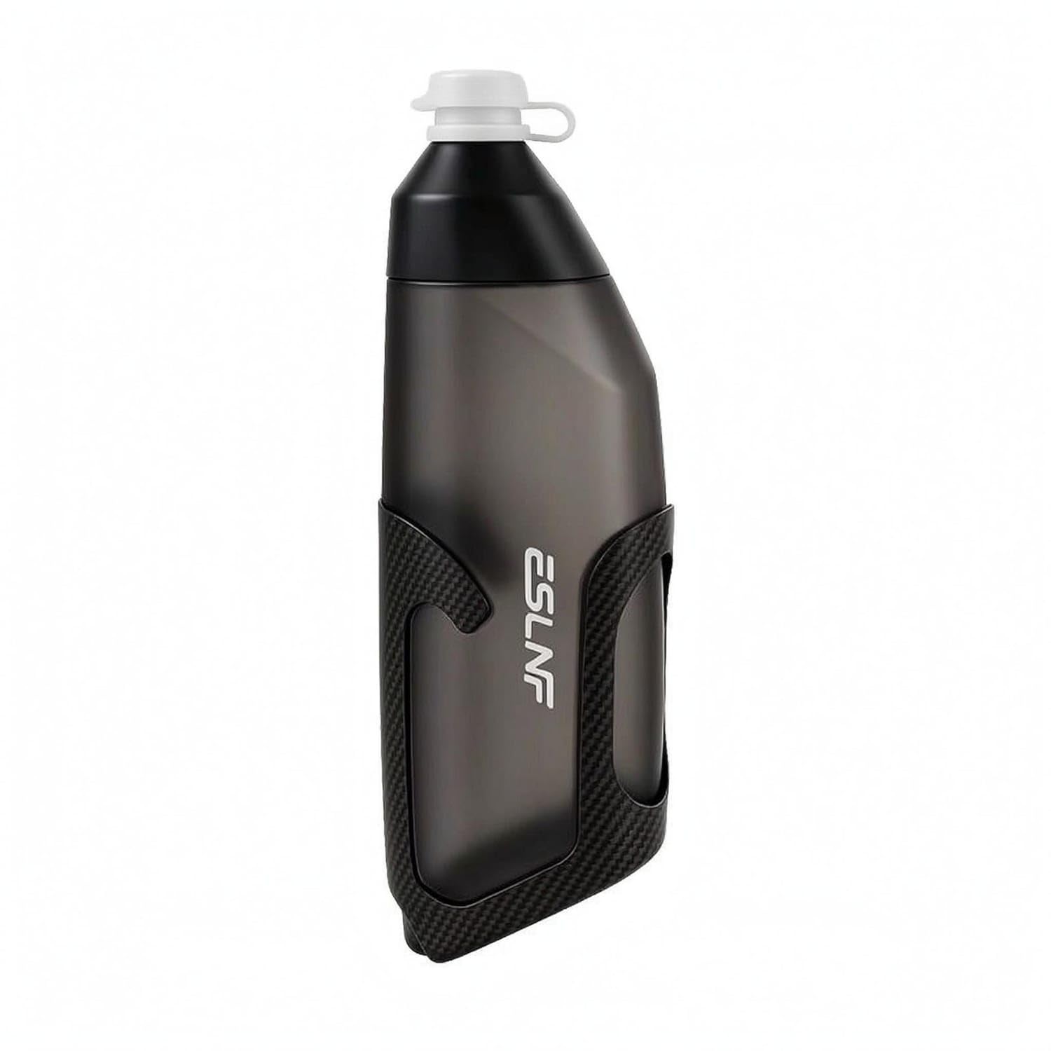 Food-Grade Silicone Cycle Water Bottle Set Carbon-Fiber Composite Bike Water Bottle Set 680 Ml Cycling Hydration Kit, Black-picture-16