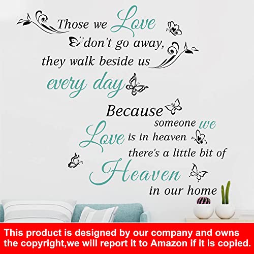Quotes Saying Wall Decals Because Someone We Love Is In Heaven Decal Peel And Stick Lettering Words Wall Stickers Memory Wall Decals Vinyl Inspirational Religious Wall Decal For Home Family Room Decor #TOP2