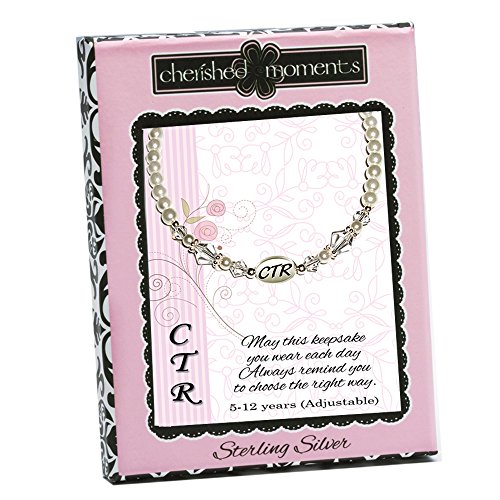 Image of Cherished Moments .925 Sterling Silver Child's CTR Bracelet or Necklace for Girls with Simulated Pearls and Crystals (5-12 years)