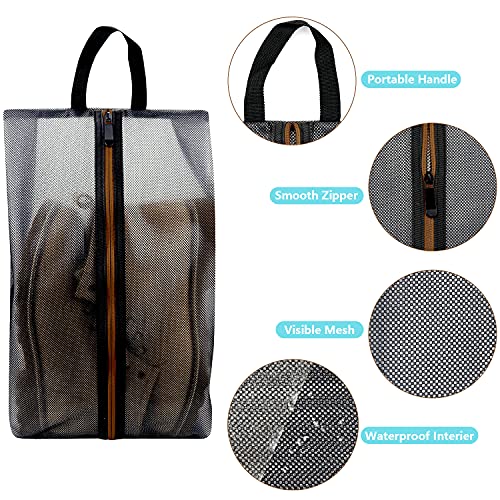 Waterproof Shoe Bags - Large Shoe Bags for Travel, Transparent Packing Storage Organizer for Men and Women (4Pcs, Grey) - Image 3