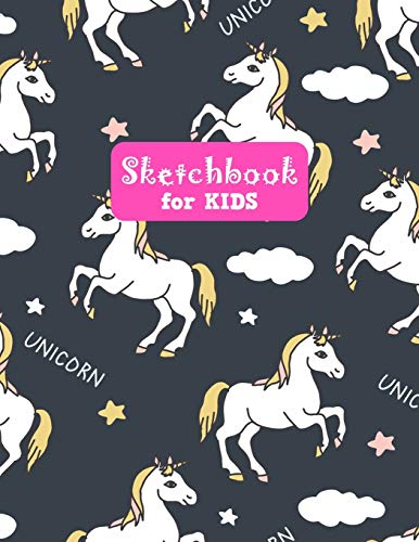 Sketchbook for Kids: Cute Unicorn Large Sketch Book for Sketching, Drawing, Creative Doodling Notepad and Activity Book - Birthday and Christmas Gift ... Teens and Women - Nathalie Modern Press # 026 image 3