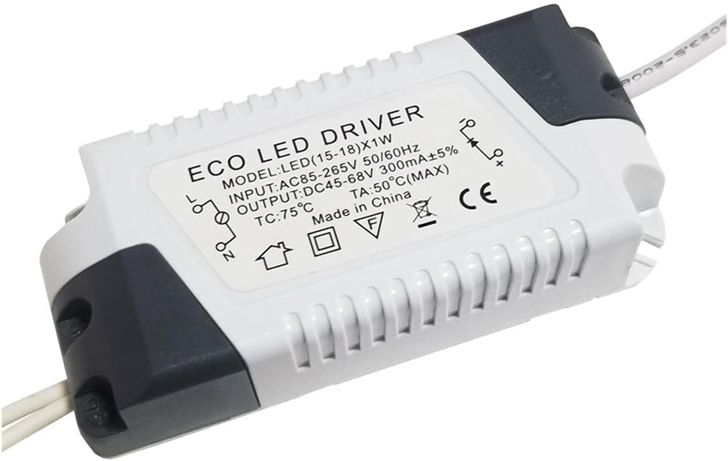 Led Ballast Driver Constant Current Driver Flat Ceiling Downlight Spotlight Start Transformer Power Supply Isolation Driver Power Supply(Single color1 3W Male plugsquare Shell Isolation)