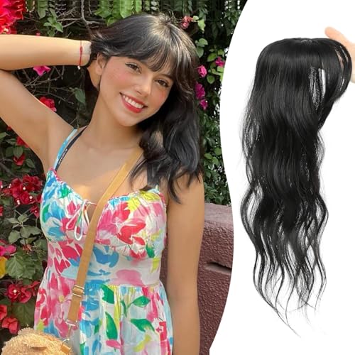 Frange à clipser noir naturel Fine Plus : la solution anti-cheveux plats à couverture 360°