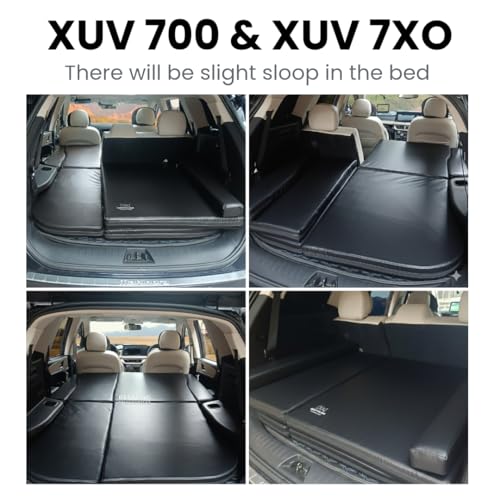 Image of Foldable Car Bed for XUV700 & XUV7XO 7-Seater | Non Inflatable | Waterproof | 60 /40 Split, Lightweight 7kg | (Luxury Variant - Black)