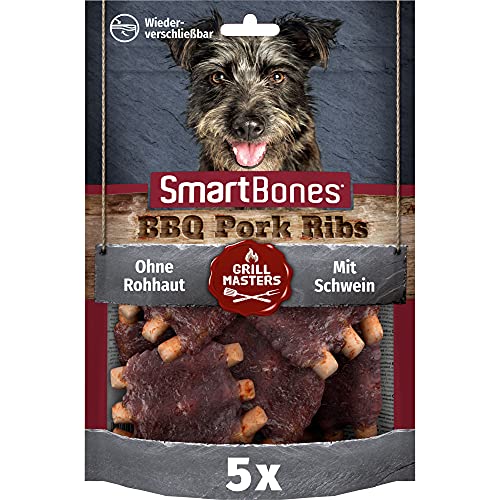 SmartBones Grill Masters Pork Ribs Hundesnacks, leckere Kau-Snacks in Rippchen-Form mit Grill-Geschmack, 5 Stück, 185 g (1er Pack) Cover