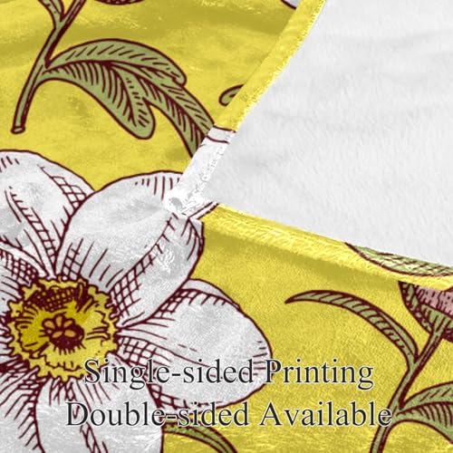Couverture microfibre chaude et douce jeté de canapé imprimé floral - 4