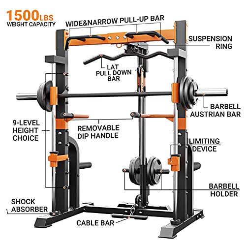 KAC Smith Machine Cage System Total Body Training Home Gym System All-in-one Workout Station Comprehensive Exercise Options
