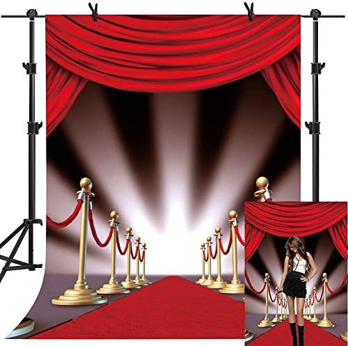 MTMETY 5x7Ft Red Carpet Curtain Backdrop for YouTube Background Photo Video Studio Photography ME075