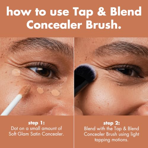 Image of e.l.f. Tap & Blend Concealer Brush, Covers Blemishes & Dark Spots For An Airbrushed Finish With A Precision Tip, Synthetic, Vegan, & Cruelty-Free