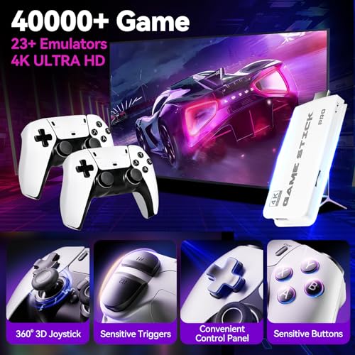 2025 Upgraded Retro Gaming Console, 4K HDMI Video Game Consoles with 40,000+ Games & 23 Emulators, Plug and Play Video Gaming Stick (128G) - Image 5