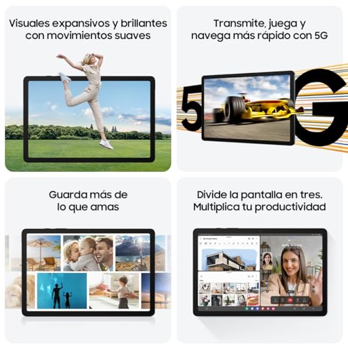 Image of Samsung Galaxy Tab A9+ Plus (128GB, 8GB, Wi-Fi + 5G) 11.0 inch Android Tablet, 7040mAh Battery, Snapdragon 695 (6nm), 4-Speakers, US Model - X210 (Fast Charger Bundle, Graphite)