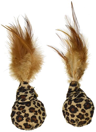 Petlinks (2 Count) Feather Flips Plush Ball Cat Toys - Blue, 2 Count