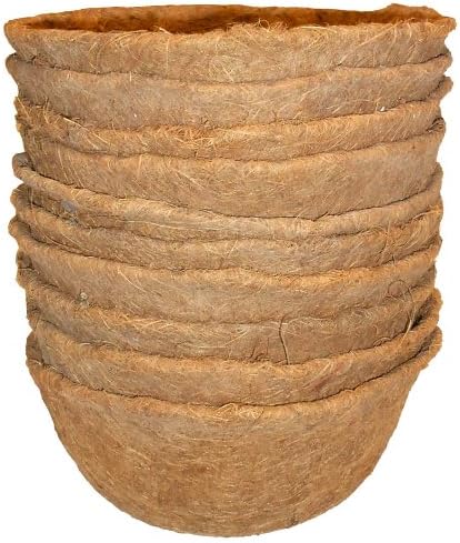 Revestimientos de fibra de coco de 14 pulgadas (C418L-10) con retenedor de agua (paquete de 10 forros)