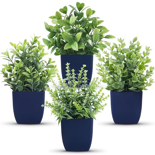 Der Rose 4 Pack Small Fake Plants Artificial Plants Indoor Office Desk...