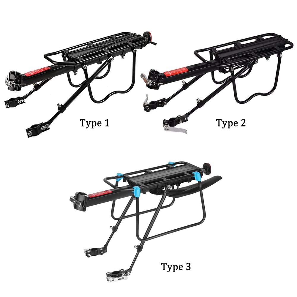 Kavolet Gepäckträger Mountainbike, Universal Fahrrad-Gepäckträger Schnellverschluss Einstellbare Fahrradgepäckträger mit Kotflügel, MTB Gepäckträger, Maximalbelastung 50kg, aus Aluminiumlegierung