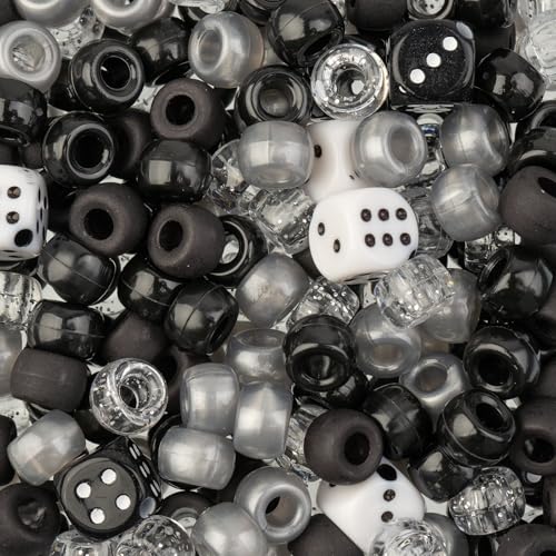 Reviews de Surtidos de abalorios . 42 John Bead - 300 abalorio de plástico surtidas, color blanco y negro, para hacer pulseras, collares, 120 g